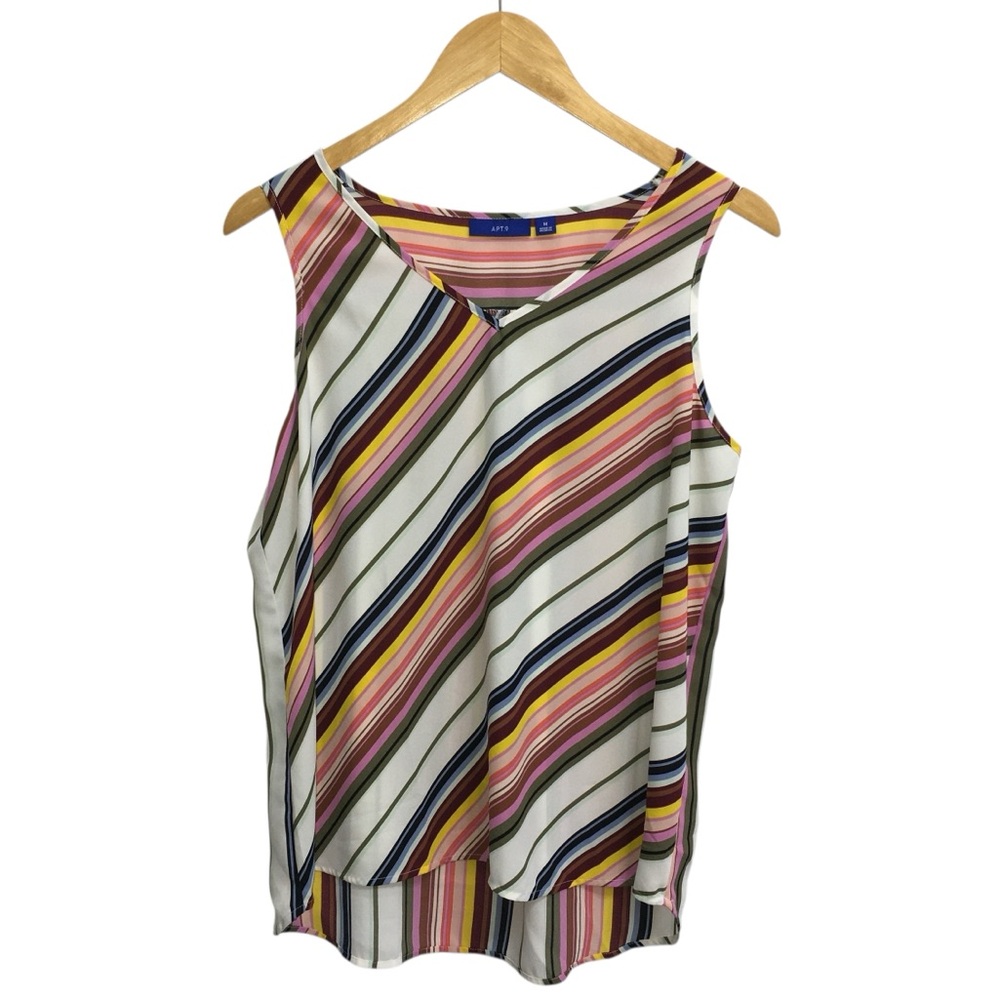 Apt. 9 Striped Multicolored V-Neck Sleeveless Top - Women’s Medium